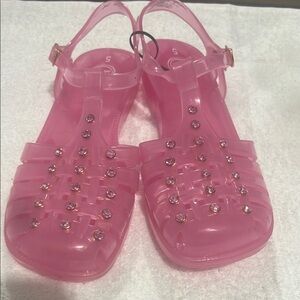 Wonder Nation Pink  Jelly Sandals with Slingback Strap